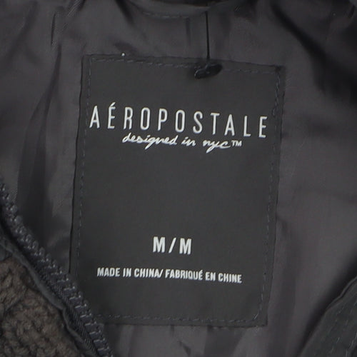 Aéropostale Women's Black Hooded Puffer Waistcoat Size M