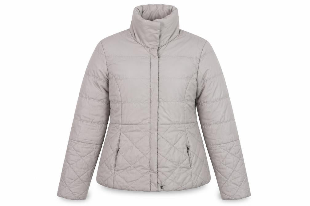 Front view of Top Secret Women Beige Quilted Puffer Jacket, size 6