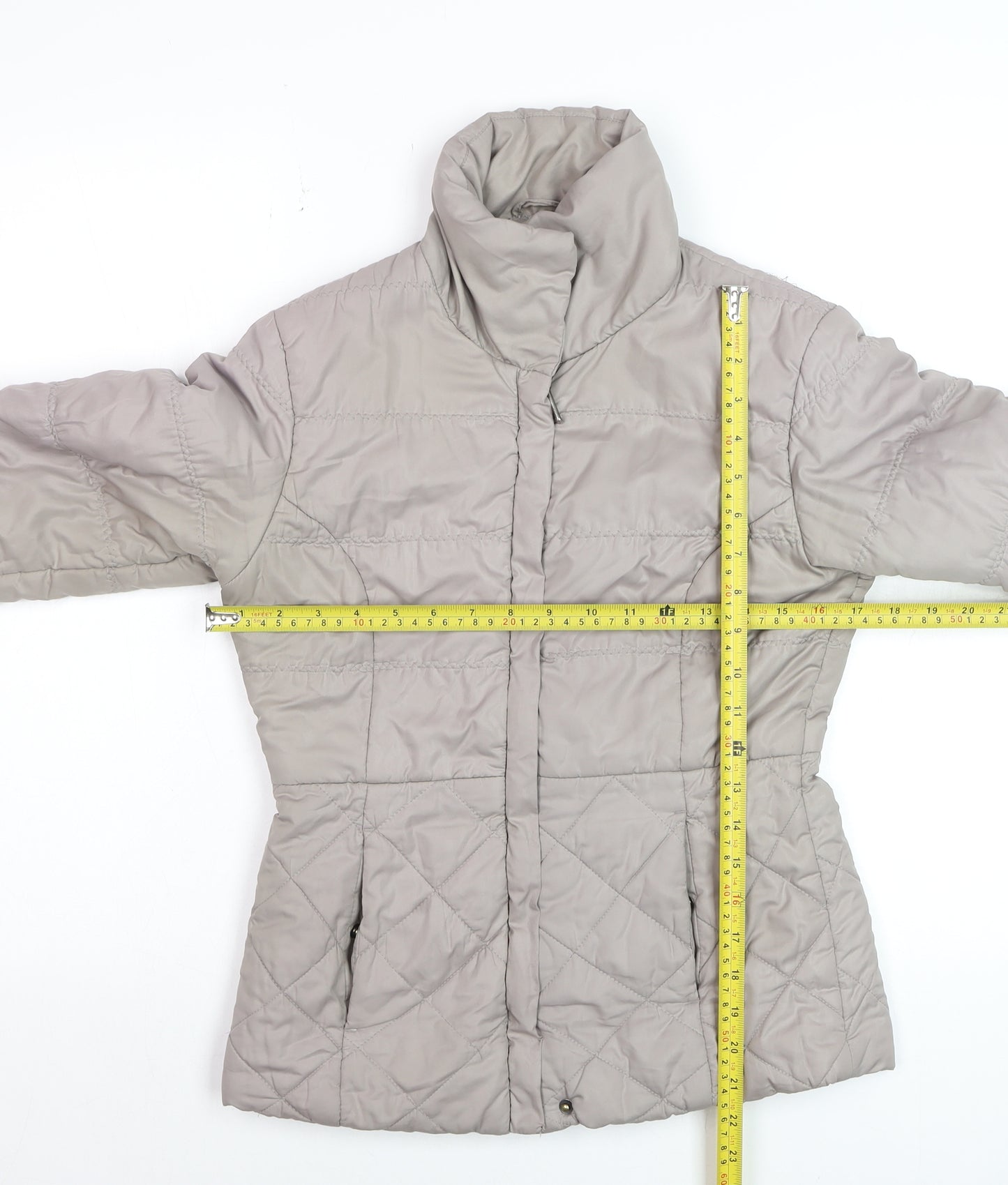 Top Secret Women Beige Quilted Puffer Jacket Size 6