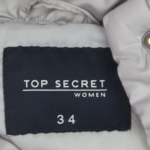 Top Secret Women Beige Quilted Puffer Jacket Size 6
