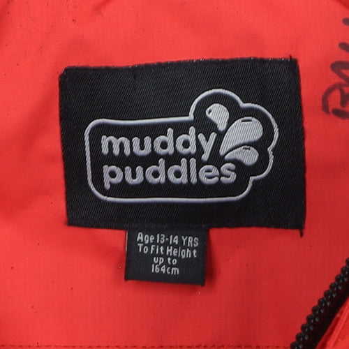 Muddy Puddles Boys Red Waterproof Hooded Ski Jacket 13-14 Years