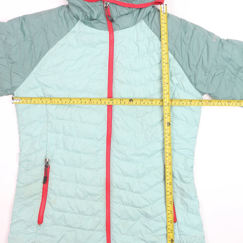 Columbia Womens Green Hooded Puffer Jacket M Winter Outdoor Zip Coat
