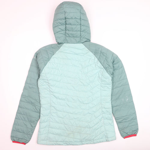 Columbia Womens Green Hooded Puffer Jacket M Winter Outdoor Zip Coat
