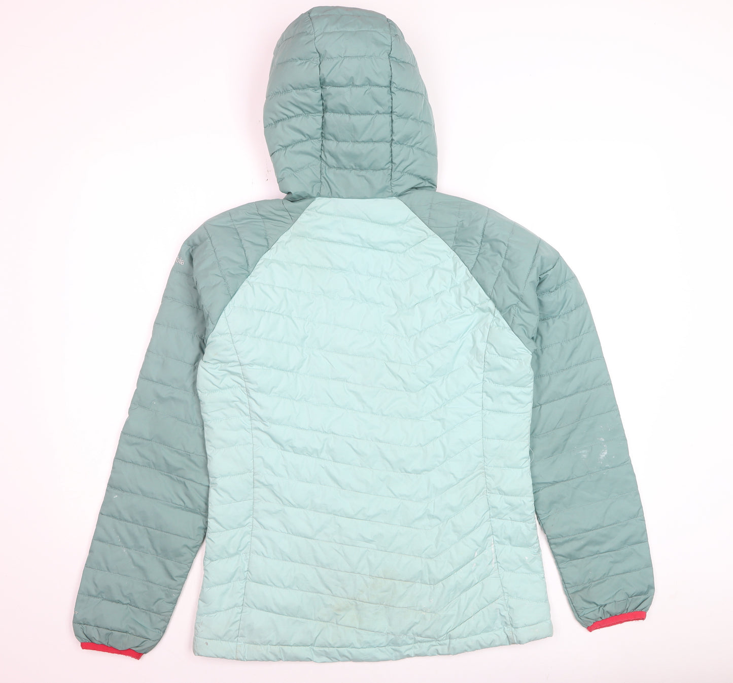 Columbia Womens Green Hooded Puffer Jacket M Winter Outdoor Zip Coat