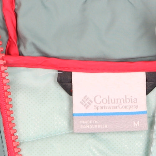 Columbia Womens Green Hooded Puffer Jacket M Winter Outdoor Zip Coat