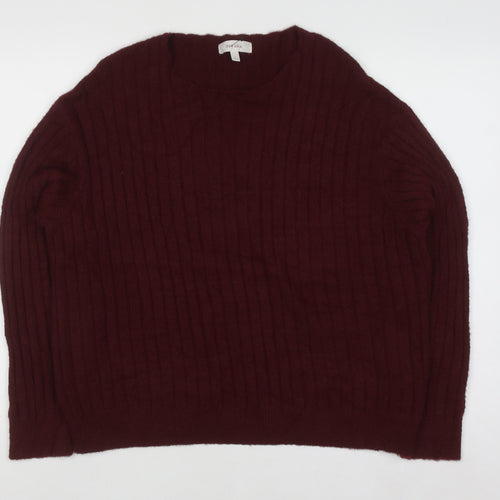 Marks and Spencer Per Una Women's Red Knit Jumper Size L Pullover