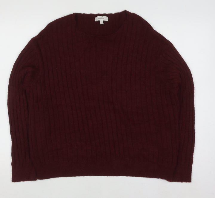 Marks and Spencer Per Una Women's Red Knit Jumper Size L Pullover