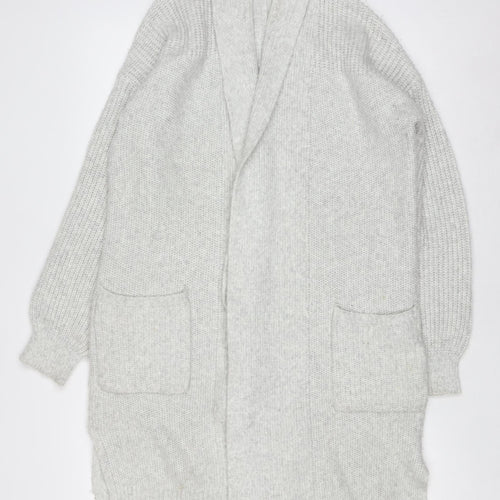 Kaisley Women's Grey Chunky-Knit Longline Cardigan Size S