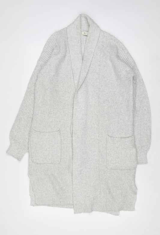 Kaisley Women's Grey Chunky-Knit Longline Cardigan Size S