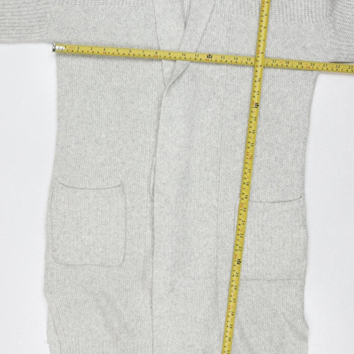 Kaisley Women's Grey Chunky-Knit Longline Cardigan Size S