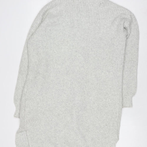 Kaisley Women's Grey Chunky-Knit Longline Cardigan Size S