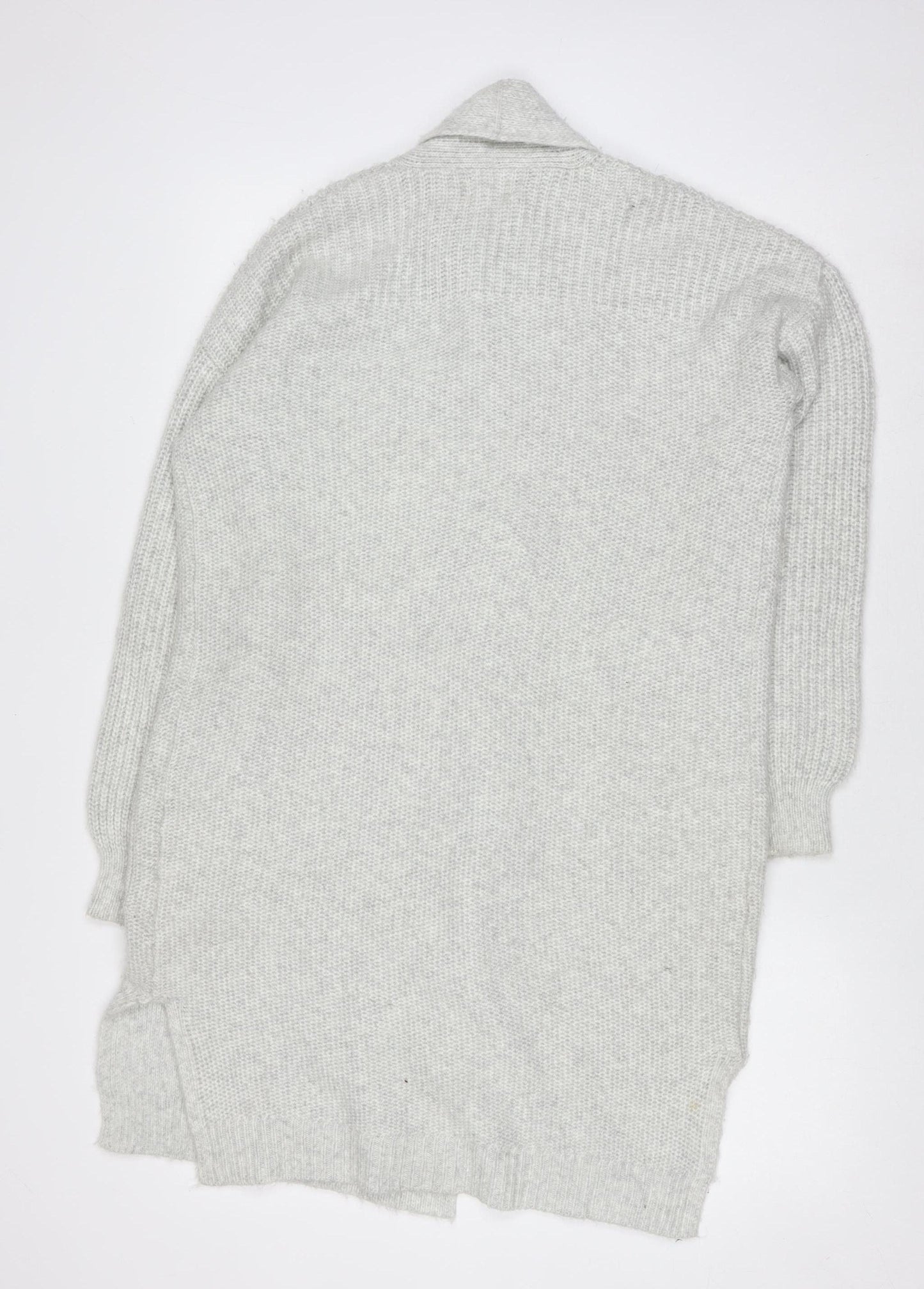 Kaisley Women's Grey Chunky-Knit Longline Cardigan Size S