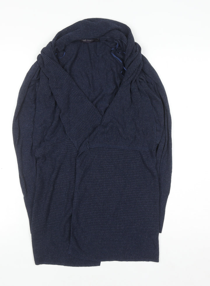 Marks and Spencer Womens Blue Knit Long Sleeve Cardigan Size S