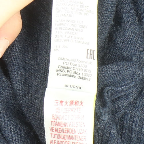 Marks and Spencer Womens Blue Knit Long Sleeve Cardigan Size S