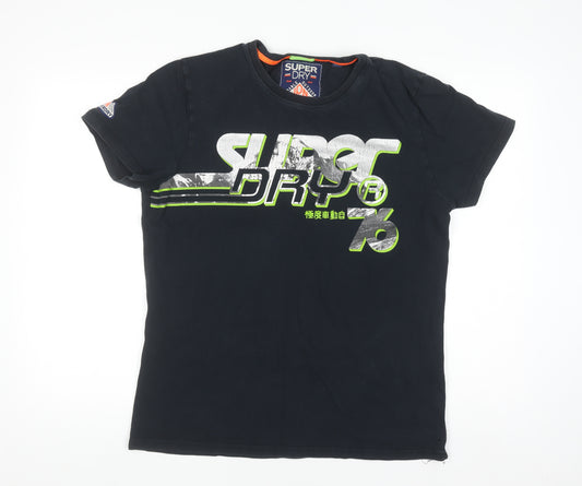 Superdry Men's Black XL Graphic Print Crew Neck T-Shirt