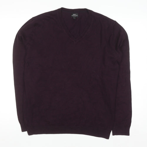 Next Men’s Purple Cotton V-Neck Jumper Size L