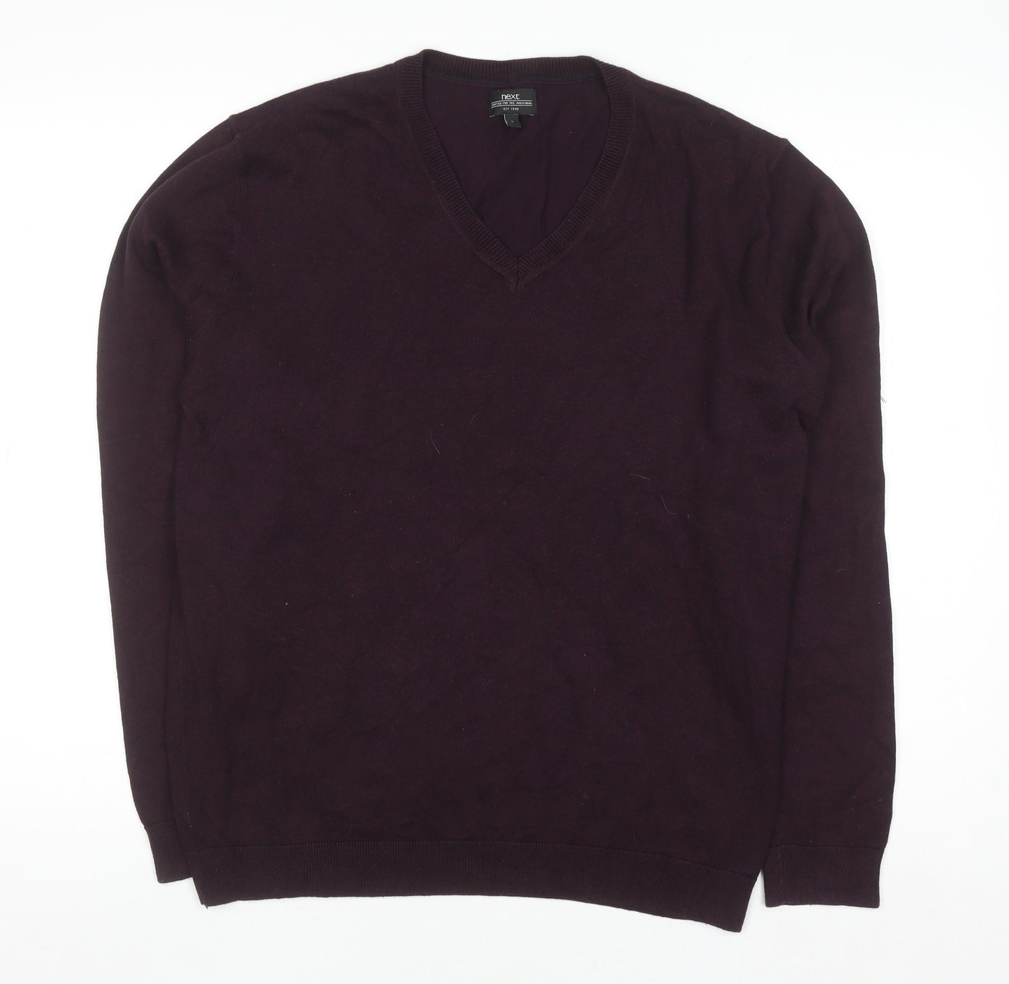 Next Men’s Purple Cotton V-Neck Jumper Size L