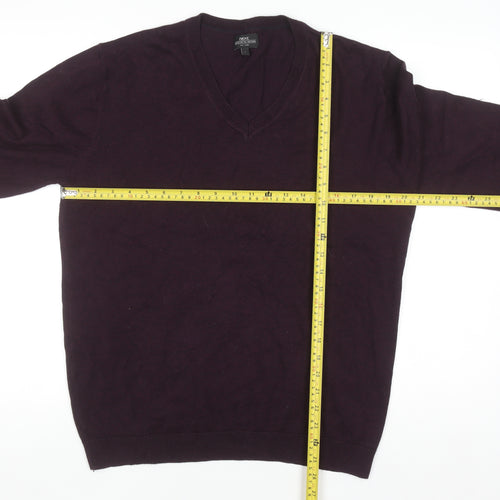 Next Men’s Purple Cotton V-Neck Jumper Size L