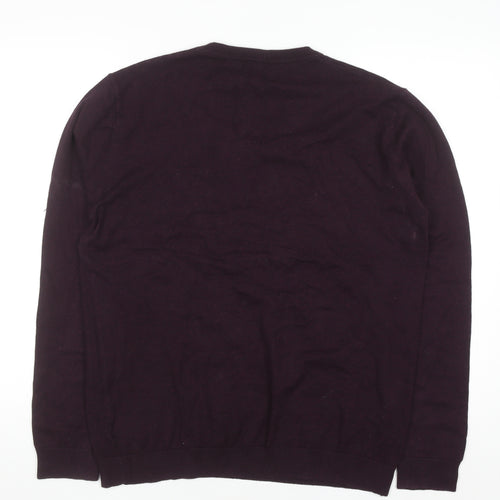 Next Men’s Purple Cotton V-Neck Jumper Size L