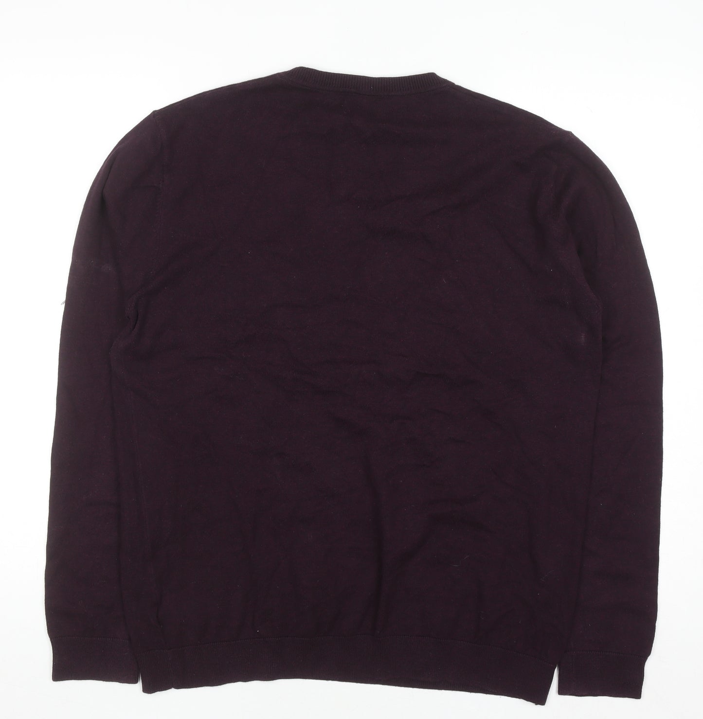 Next Men’s Purple Cotton V-Neck Jumper Size L