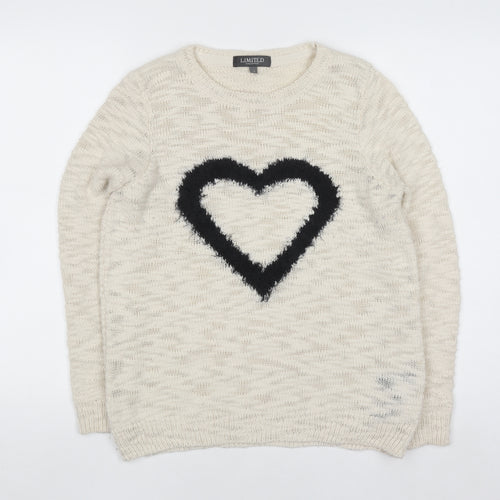 Marks and Spencer Women’s Ivory Heart Knit Jumper Size 10