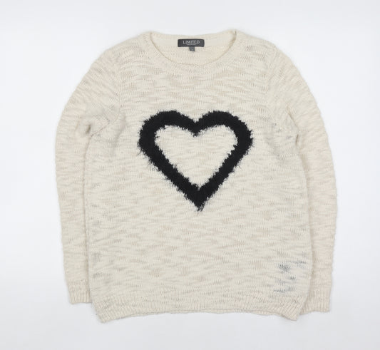 Marks and Spencer Women’s Ivory Heart Knit Jumper Size 10