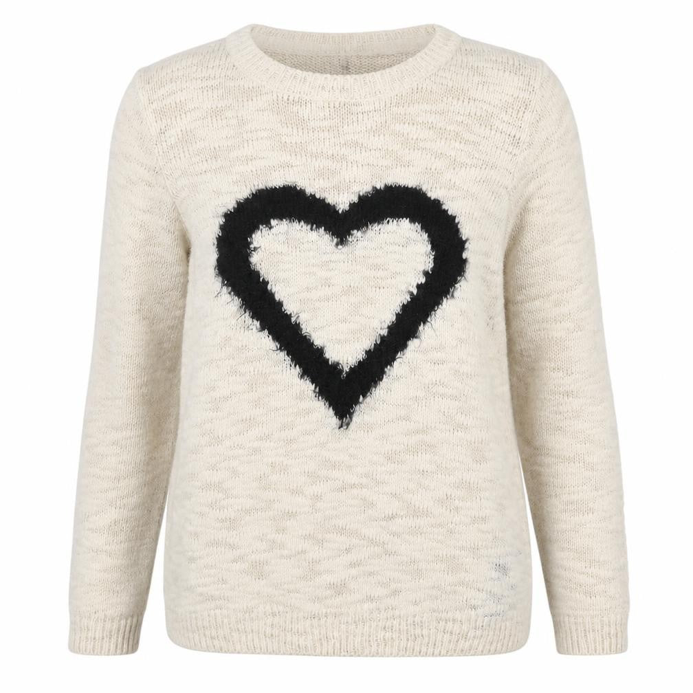 Marks and Spencer Women’s Ivory Heart Knit Jumper Size 10