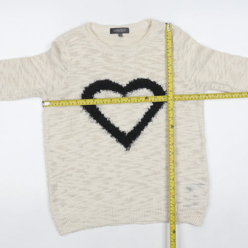 Marks and Spencer Women’s Ivory Heart Knit Jumper Size 10