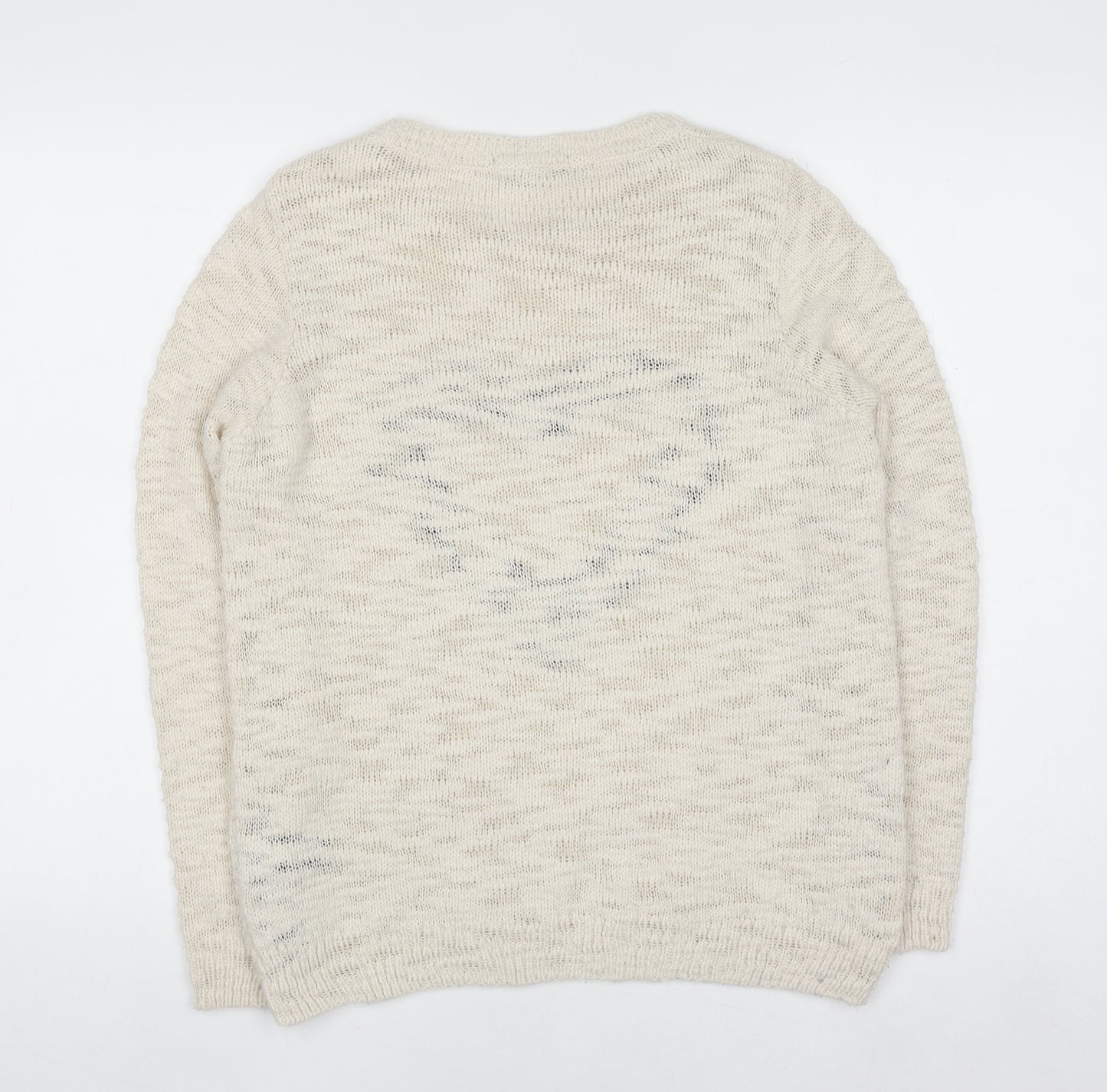 Marks and Spencer Women’s Ivory Heart Knit Jumper Size 10