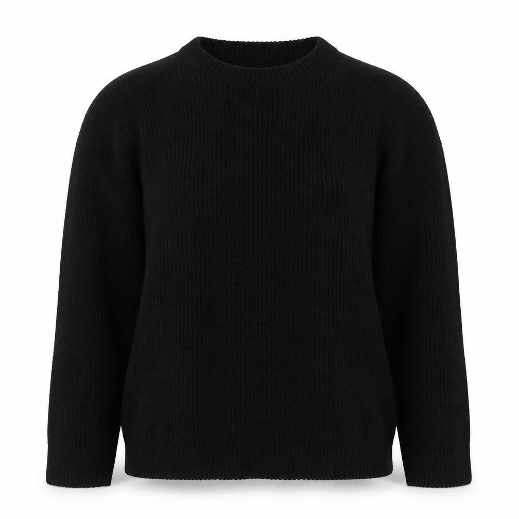 Front view of Ridge & Co women’s black knit jumper, size UK 10