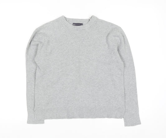 Marks and Spencer Women Grey Crew Neck Long Sleeve Pullover Jumper Size 10