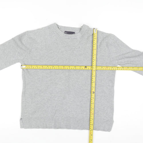 Marks and Spencer Women Grey Crew Neck Long Sleeve Pullover Jumper Size 10