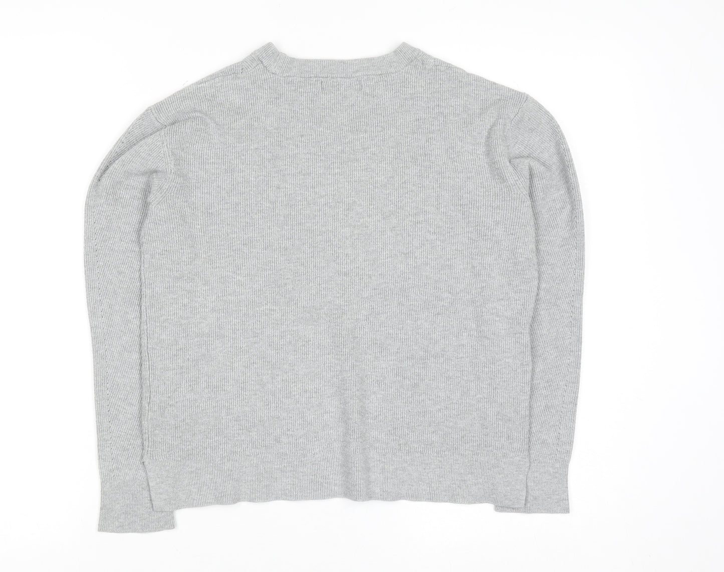 Marks and Spencer Women Grey Crew Neck Long Sleeve Pullover Jumper Size 10