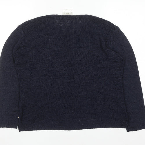 Nightingales LTD Women’s Blue Studded Crew Neck Knit Jumper Size S