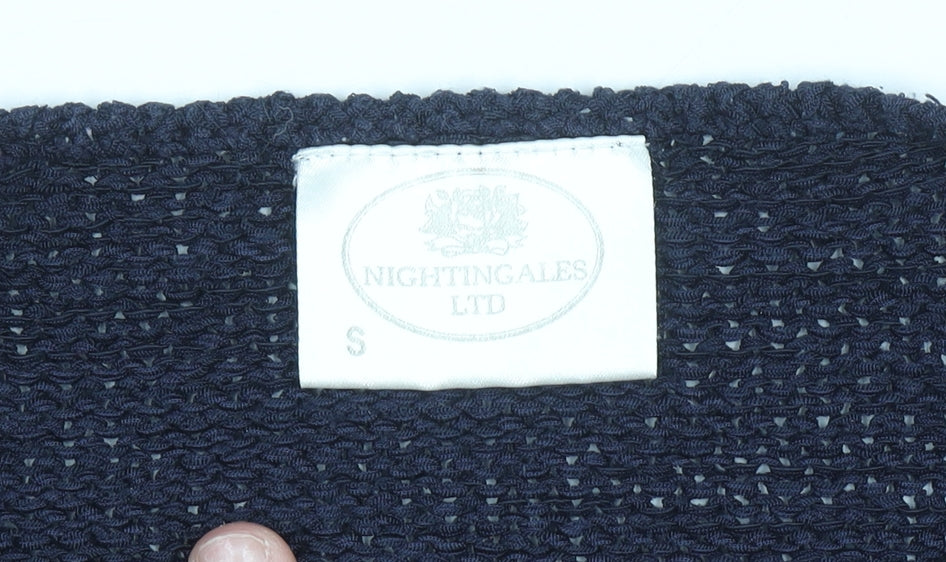 Nightingales LTD Women’s Blue Studded Crew Neck Knit Jumper Size S