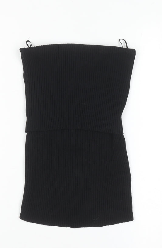 Marks and Spencer Women’s Black Strapless Ribbed Knit Top Size 10