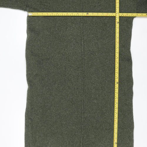 ASOS Design Women Green Knit Jumper Dress Size 12-14 Mock Neck