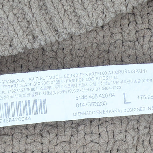 Stradivarius Women Beige Cable-Knit Crew Neck Pullover Jumper L