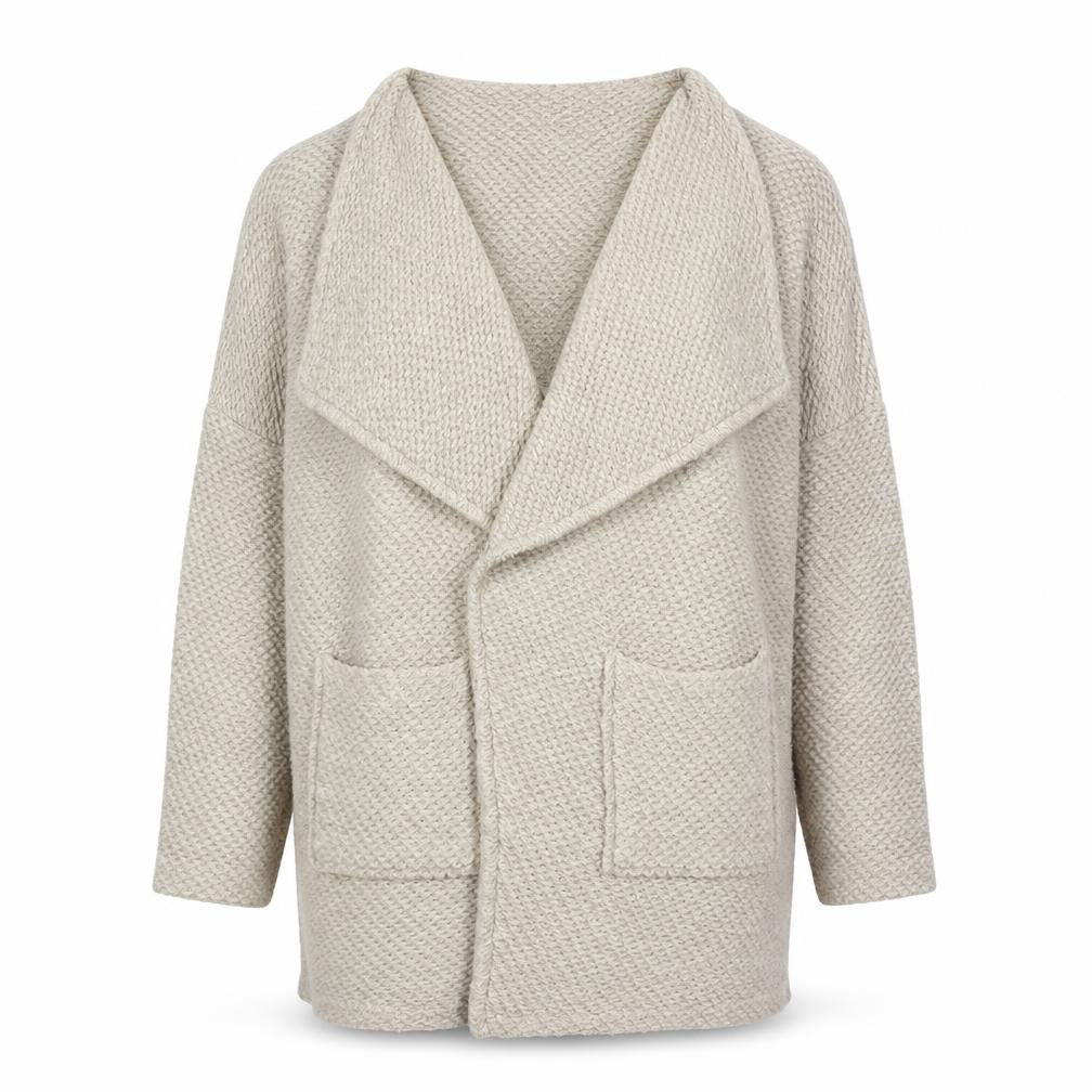 River Island Women Beige Chunky Knit Open Front Cardigan Size 10