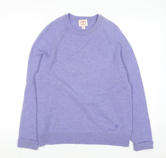 Brooks Brothers Women's Purple Lambswool Crew Neck Jumper Size M