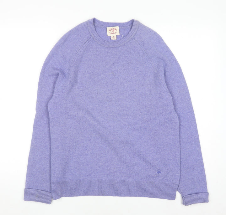 Brooks Brothers Women's Purple Lambswool Crew Neck Jumper Size M