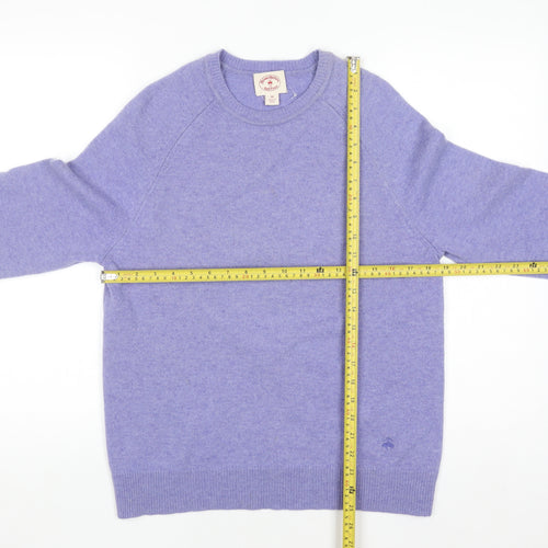 Brooks Brothers Women's Purple Lambswool Crew Neck Jumper Size M