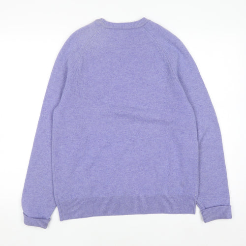 Brooks Brothers Women's Purple Lambswool Crew Neck Jumper Size M