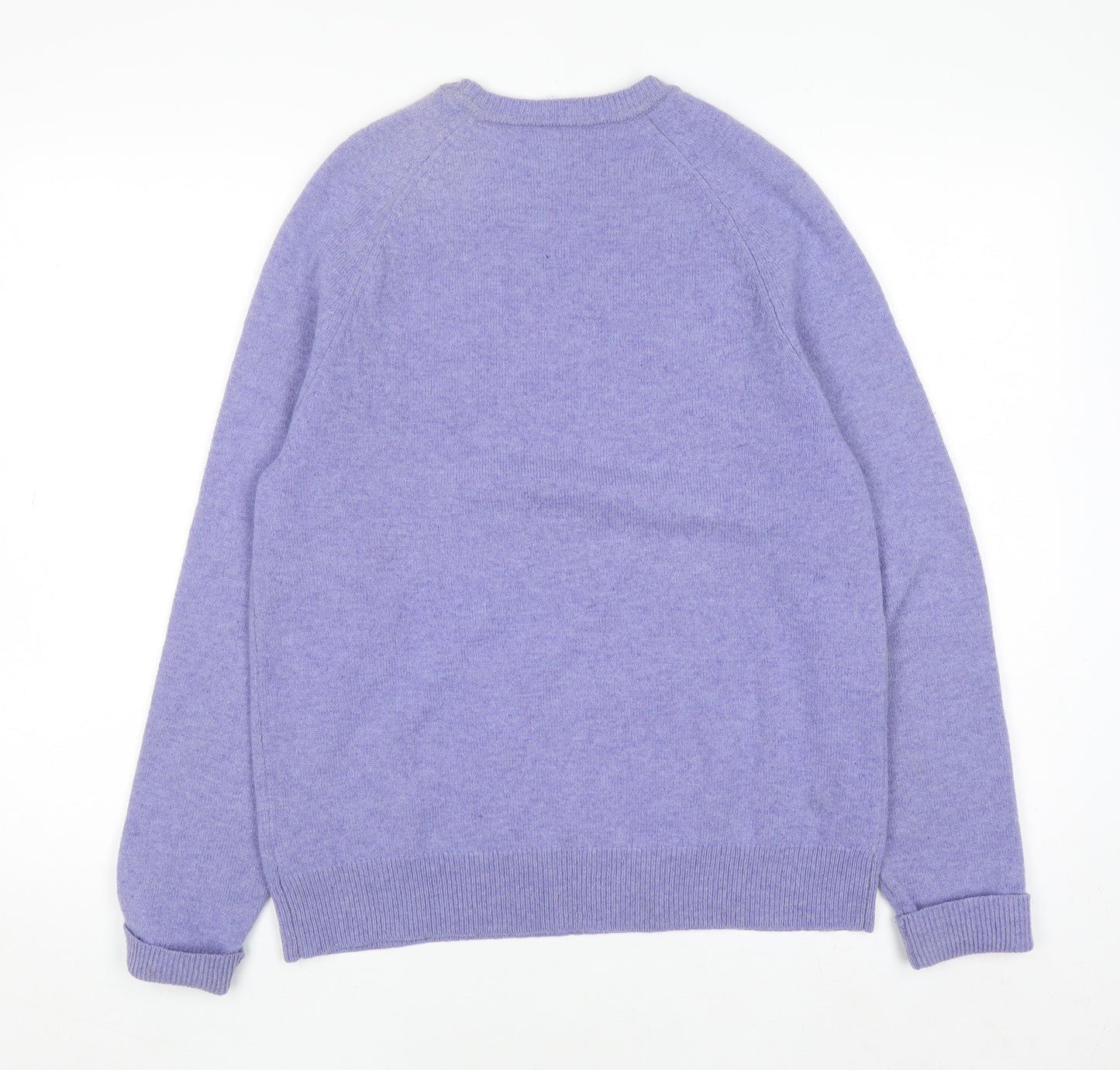 Brooks Brothers Women's Purple Lambswool Crew Neck Jumper Size M