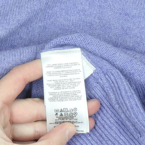 Brooks Brothers Women's Purple Lambswool Crew Neck Jumper Size M