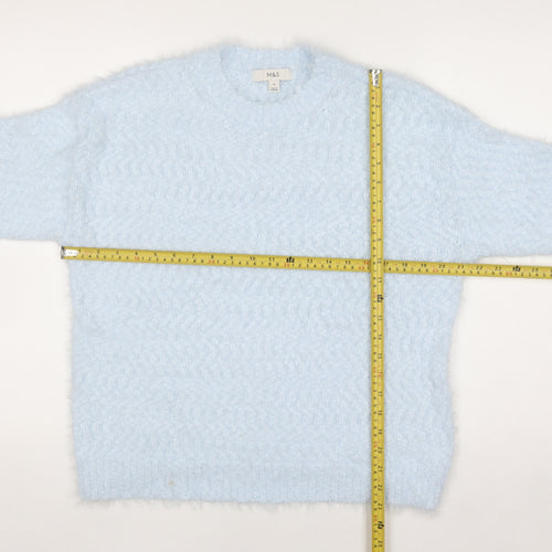 Marks and Spencer Women Blue M Knit Fluffy Pullover Jumper