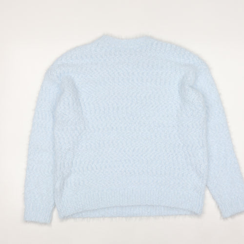 Marks and Spencer Women Blue M Knit Fluffy Pullover Jumper