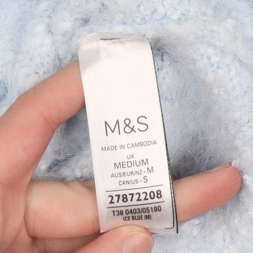 Marks and Spencer Women Blue M Knit Fluffy Pullover Jumper