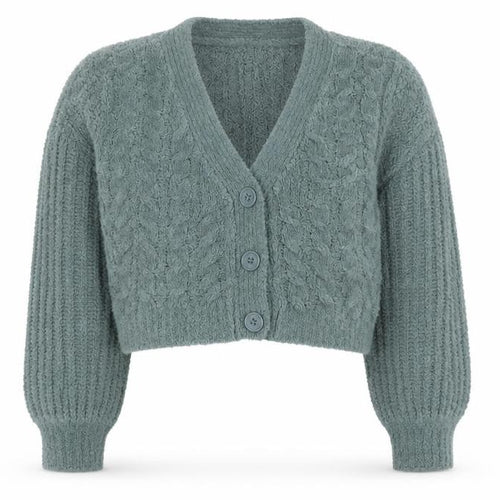 Urban Outfitters Women Green Chunky Knit V-Neck Cardigan M