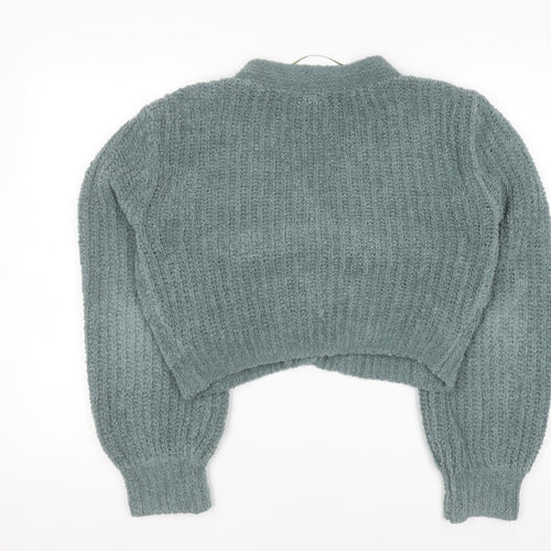 Urban Outfitters Women Green Chunky Knit V-Neck Cardigan M